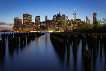 Fototapeta na wymiar Manhattan city skyline at night