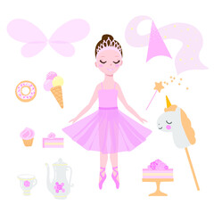 
little ballerina in pink fairy costume set