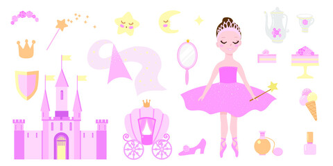 princess set with brunette ballerina