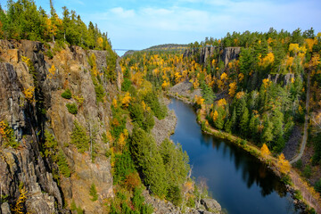 Fototapeta na wymiar Autumn at Eagle Canyon, located in Northwestern Ontario, Canada