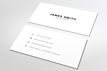 Minimalist professional business card, black and white
