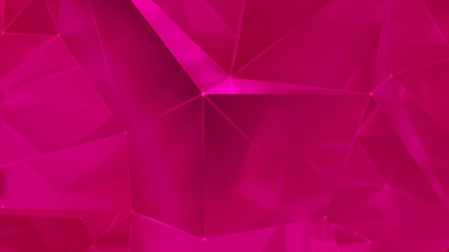 Futuristic, High Tech, hot pink background, with network lines conveying a connectivity concept. 3D render