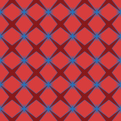 Fototapeta na wymiar Vector seamless pattern texture background with geometric shapes, colored in red, blue colors.