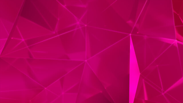 Futuristic, High Tech, hot pink background, with network lines conveying a connectivity concept. 3D render