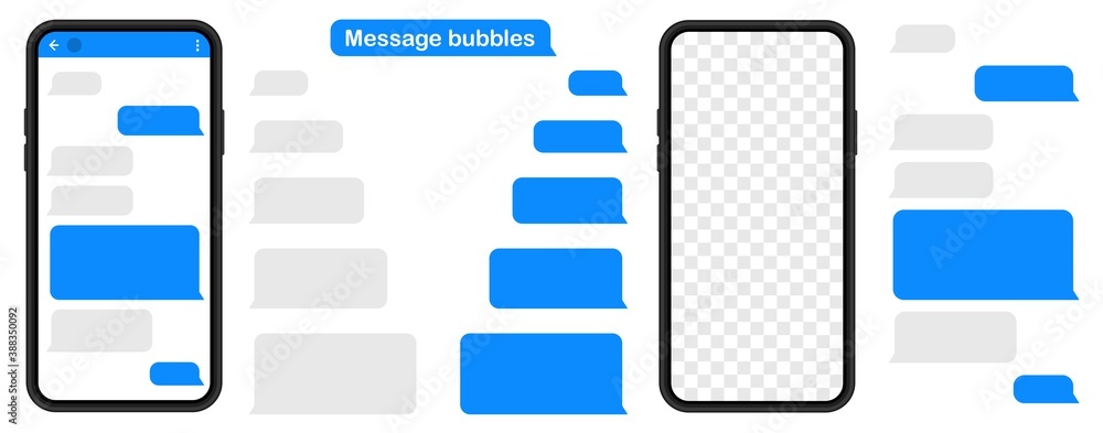 Poster message bubbles. smartphone chatting sms template bubbles. social media design concept.sms template 