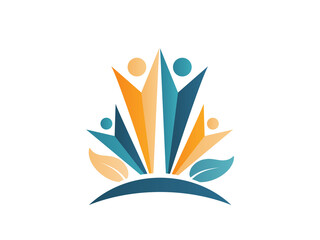 Logo teamwork happy partners people friendship concept vector