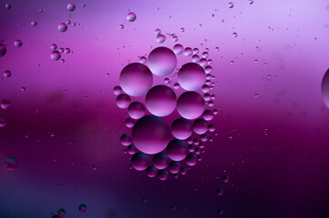 Macro photo of oil bubble on the water