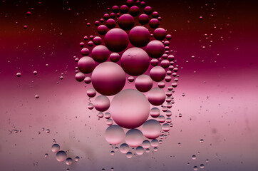 Macro photo of oil bubble on the water