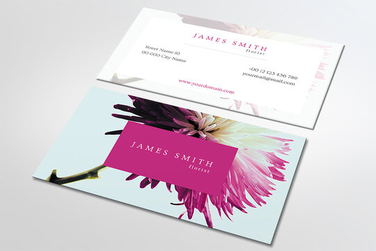 Beautiful minimalist business card for the florist