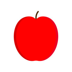 red juicy apple isolated on the white