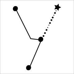 Constellation themed letter Y. Dots and star line art. Vector illustration.