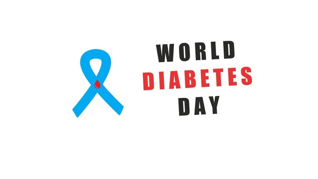 World diabetes day. Blue ribbon DIABETES. Modern style logo illustration for november month awareness campaigns.	
