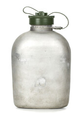 military canteen isolated on white background.