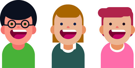 Avatars icons. Flat people faces vector set. Userpic and profiles. Social media.