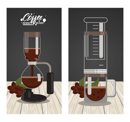aero press and vaccum pot coffee brewing methods