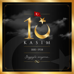 10 kasim vector illustration. (10 November, Mustafa Kemal Ataturk Death Day anniversary.)