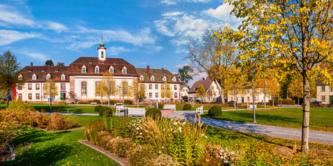 Historic Zinzendorfplatz in Königsfeld, Black Forest, Germany