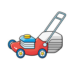 Red lawn mower vector isolated