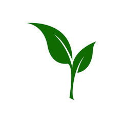 Obraz premium Green leaf ecology nature element vector icon