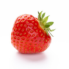 Fresh strawberries closeup on a white background. Isolated - Image