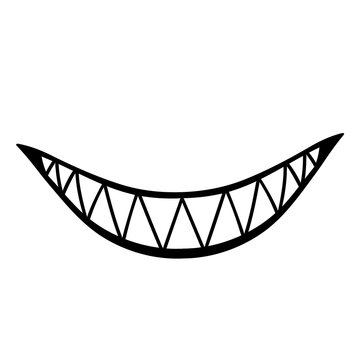 cartoon sharp teeth smile