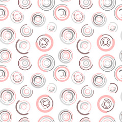 Circles, seamless pattern. Design for cover, fabric, wrapping paper, background, wallpaper. Vector