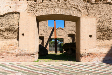 3rd century Baths of Caracalla, ruins of ancient Roman public baths, Rome, Italy