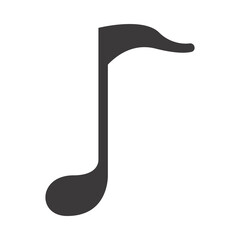 music note silhouette isolated icon