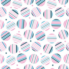 Circles, seamless pattern. Design for cover, fabric, wrapping paper, background, wallpaper. Vector
