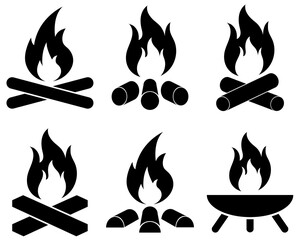 Bonfire icon, logo isolated on white background