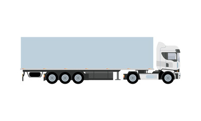 Obraz na płótnie Canvas white truck car vehicle mockup icon