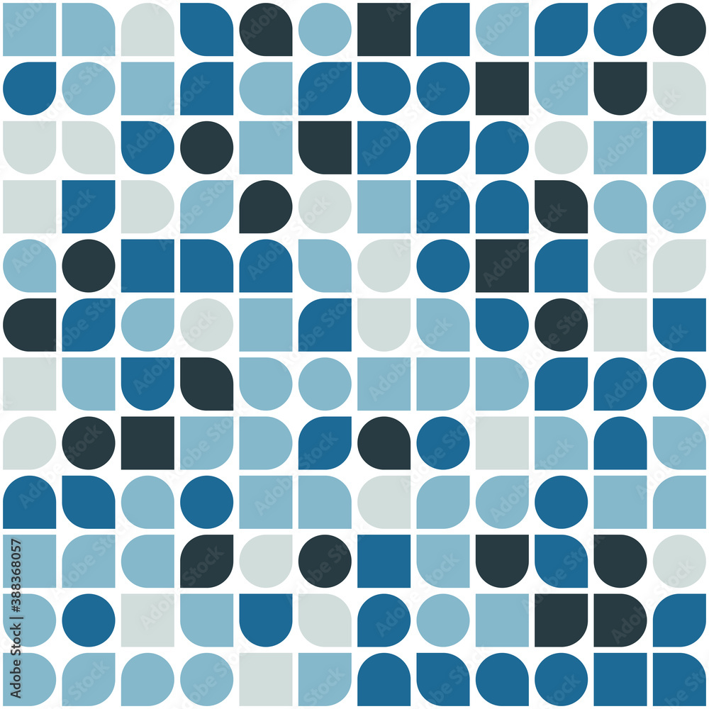 Poster vector seamless pattern with basic geometric shapes. abstract multicolor mosaic template