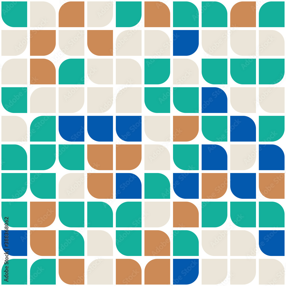 Poster vector seamless pattern with basic geometric shapes. abstract multicolor mosaic template