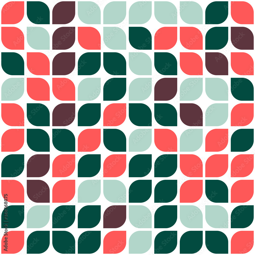Poster vector seamless pattern with basic geometric shapes. abstract multicolor mosaic template