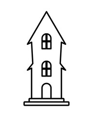 halloween dark house line style icon