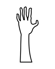 zombie death hand line style icon
