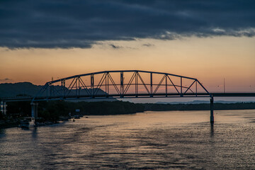 Fototapeta na wymiar Wabasha–Nelson Bridge Over the Mississippi River on The Minnesota Wisconsin Border