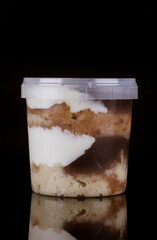 Cake in the pot with brigadier and powder milk and chocolate. Delicious