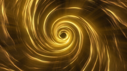 Glowing Gold Light Rays Abstract Twisting Tunnel  Background