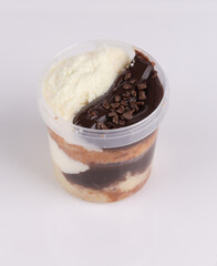 Cake in the pot with brigadier and powder milk and chocolate. Delicious