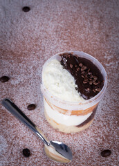 Cake in the pot with brigadier and powder milk and chocolate. Delicious