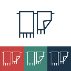 Linear vector icon with towel on rope