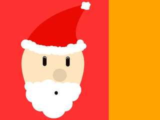 Santa Claus face, with Christmas hat and on a pink background