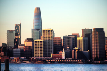 Fototapeta na wymiar Downtown San Francisco in the morning.