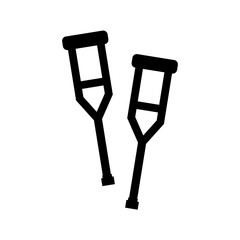 Crutch icon, logo isolated on white background