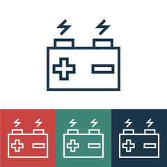 Linear vector icon with battery