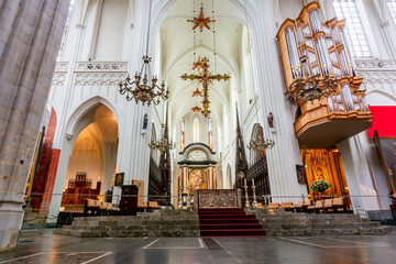 Fototapeta na wymiar Cathedral of Our Lady interior, Antwerp, Belgium
