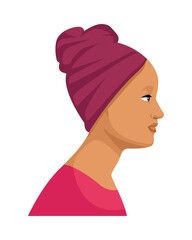 young brunette woman female profile character