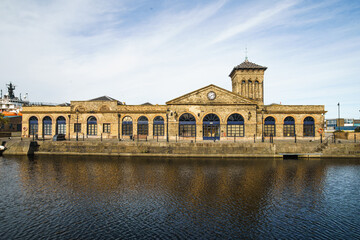The Forth Ports building at Prince of Wales Dock, Leith, Edinburgh, Scotland, United Kingdom. The Port of Leith is the largest, enclosed, deep-water port in Scotland. - 388378468