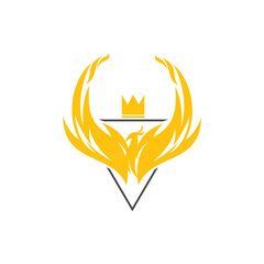 Vector logo, badge, symbol, icon template design with Phoenix Theme
